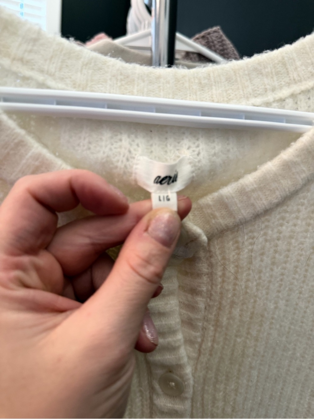 23. Aerie | Unreal Short Sleeved Cardigan White | L - Picture 4 of 4